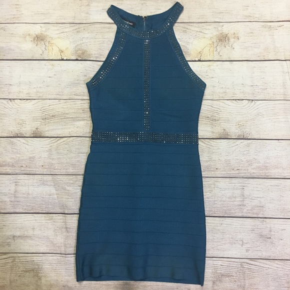 bebe Dresses & Skirts - Bebe Bodycon Studded Bandage Dress Size Small